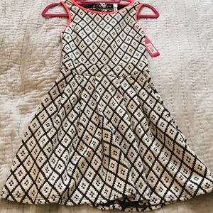 NWT fit and flare B&W dress